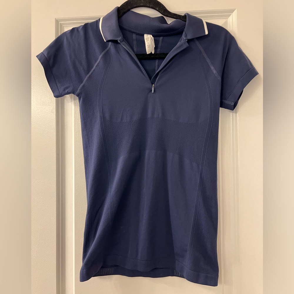 Athleta Navy Blue Polo Top XS